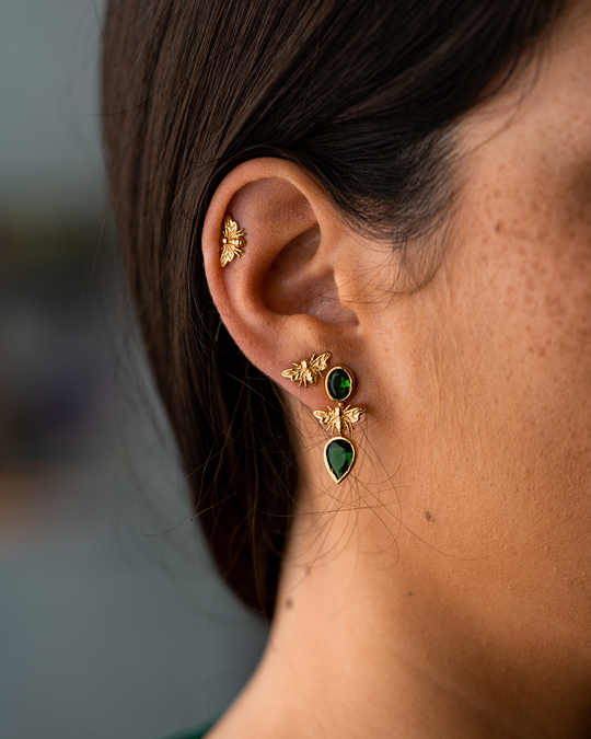 Silver and Zircon Earrings