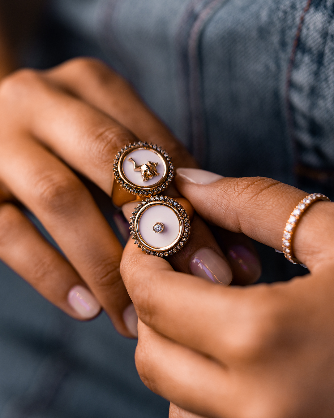 Pink Gold with Diamonds Ring