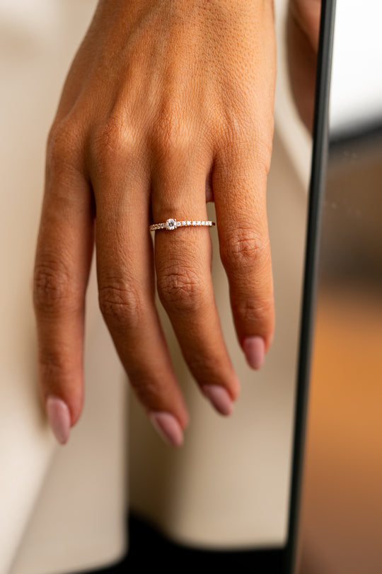 Pink Gold and Diamonds Engagement Ring