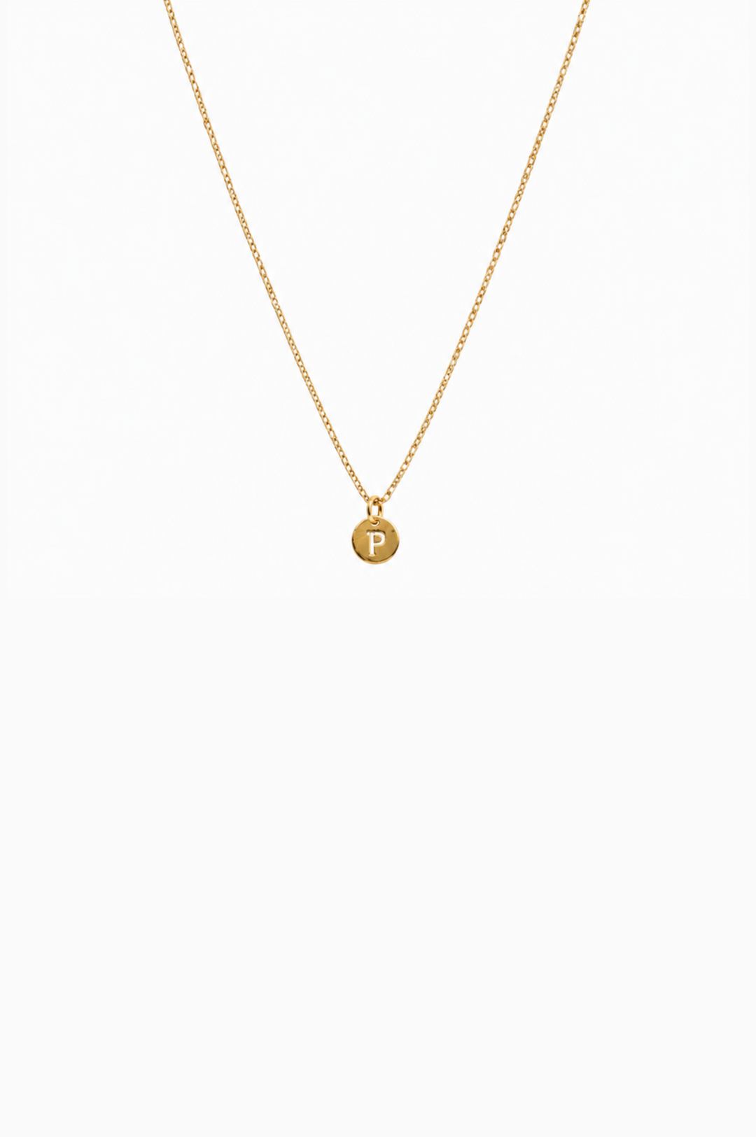 Yellow Gold Necklace with Letter P