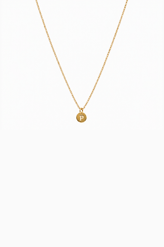 Yellow Gold Necklace with Letter P