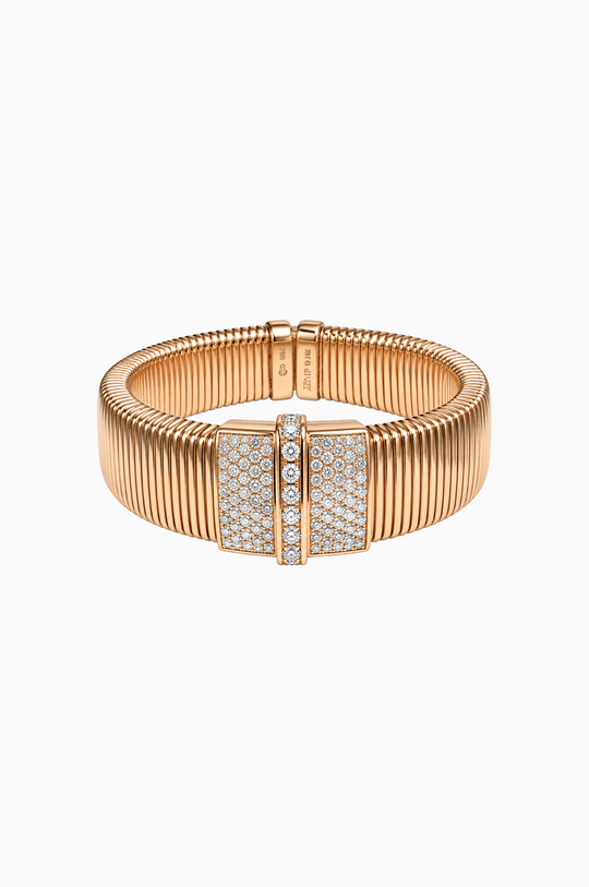 Pulseira em ouro rosa com diamantes