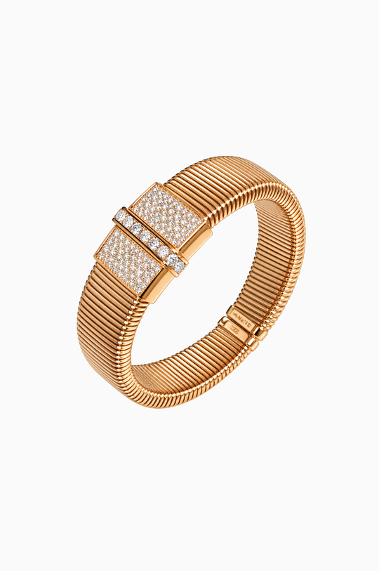 Pulseira em ouro rosa com diamantes