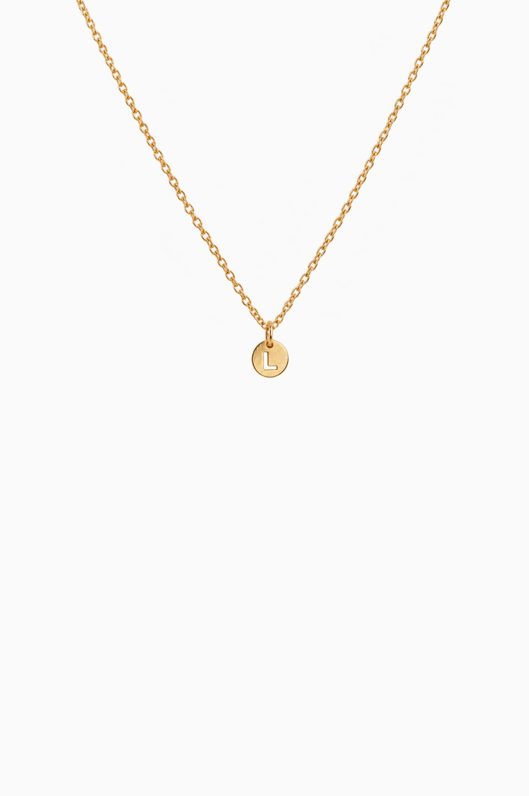 Yellow Gold Necklace with Letter L