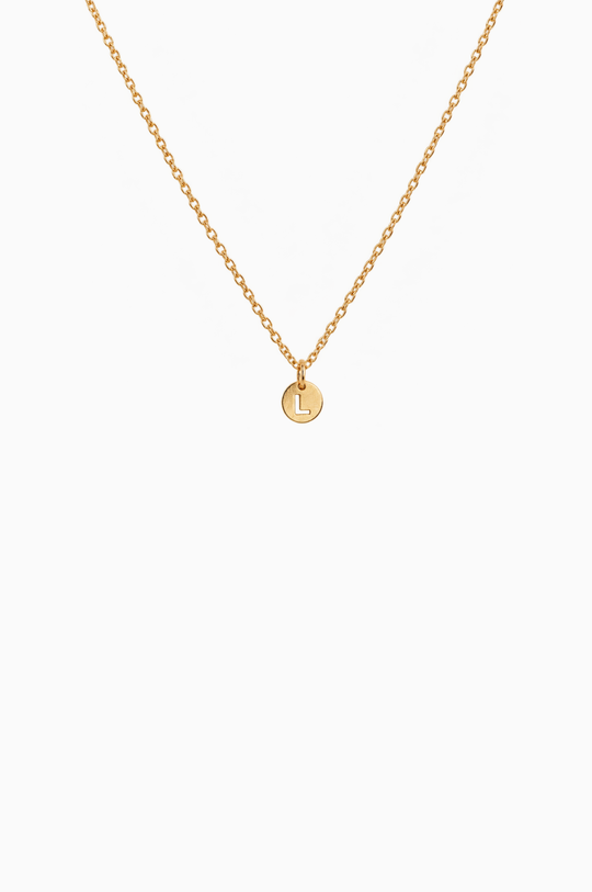 Yellow Gold Necklace with Letter L