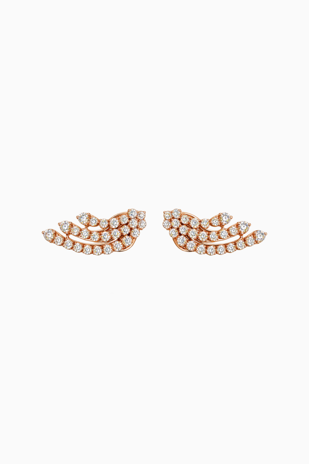 Pink Gold Earrings with Diamonds