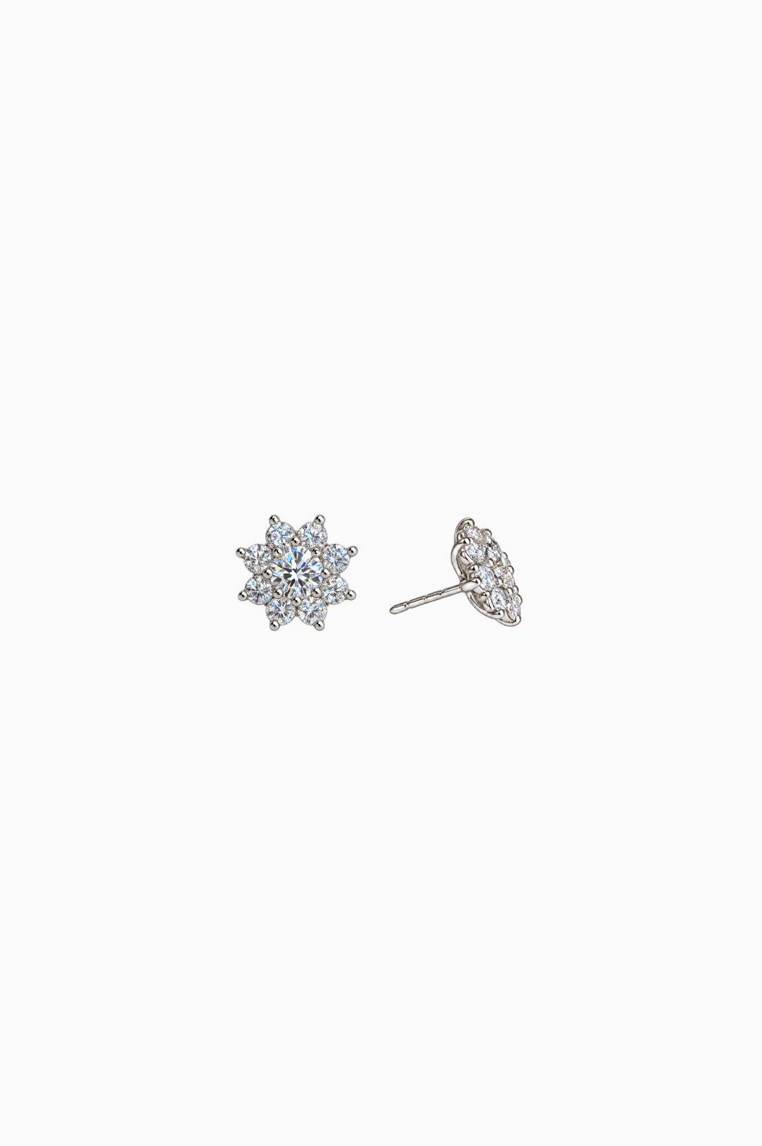 Flower White Gold Earrings with Diamonds