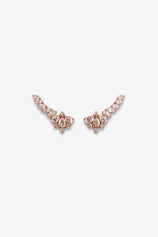 Pink Gold Earrings with Diamonds