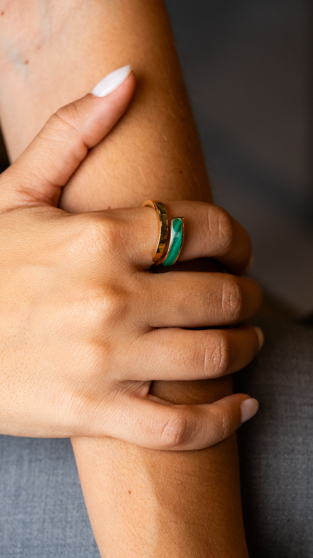 Gold Malachite Ring