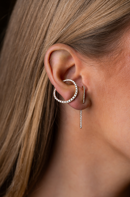 Brinco Sasa em ouro rosa e diamantes