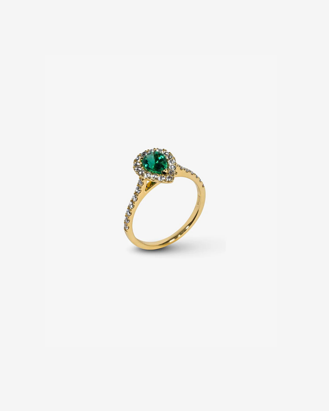 Gold with Diamonds and Emeralds Ring