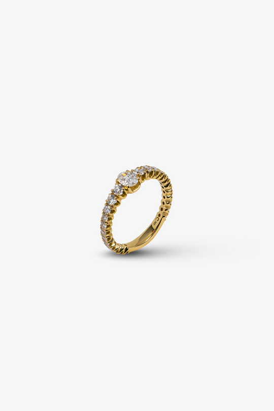 Pink Gold Engagement Ring with Diamonds