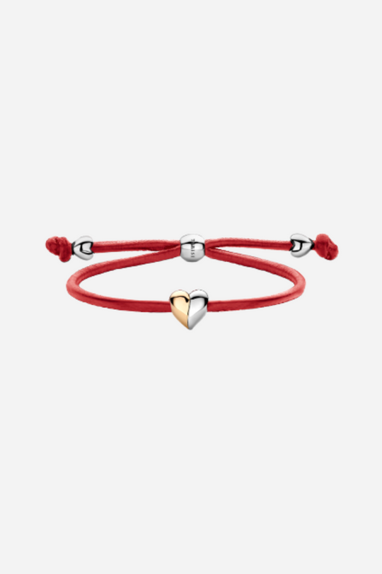 Pulseira em couro com coração