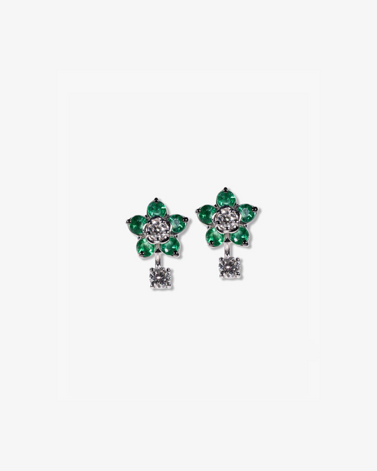 Diamond and Emerald Earring