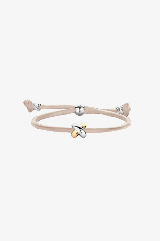 Pulseira em couro com cruz