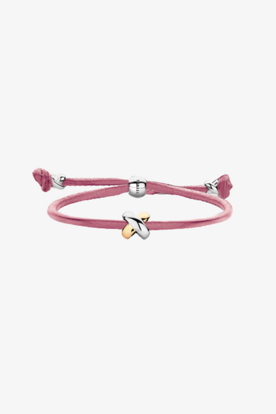 Pulseira em couro com cruz