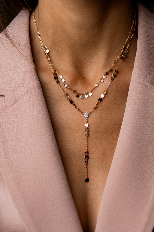 Millenuci Pink Gold Necklace with Diamonds