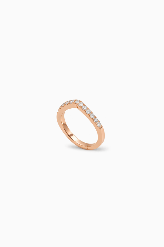 Pink Gold V Ring with Diamonds II