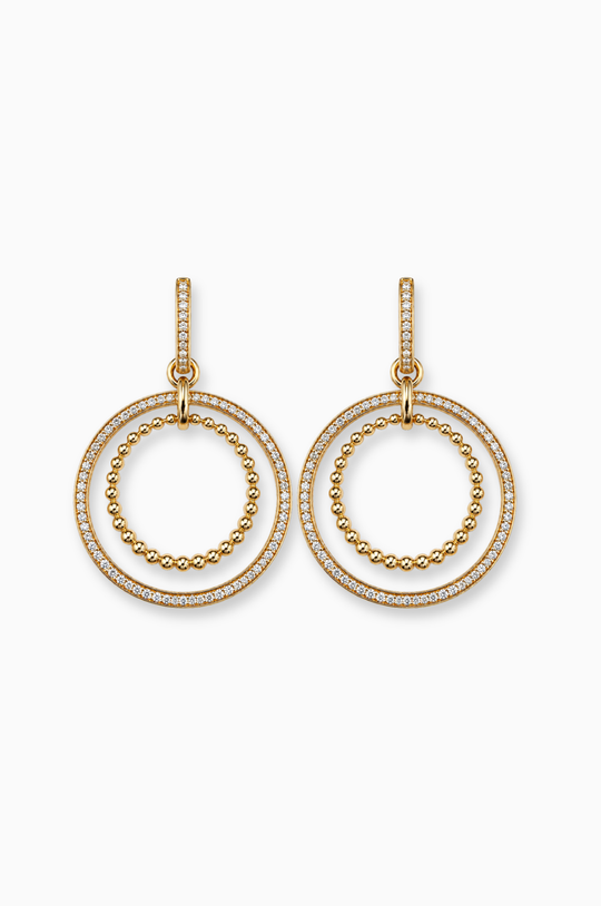 Argolas duplas em ouro rosa com diamantes e textura 