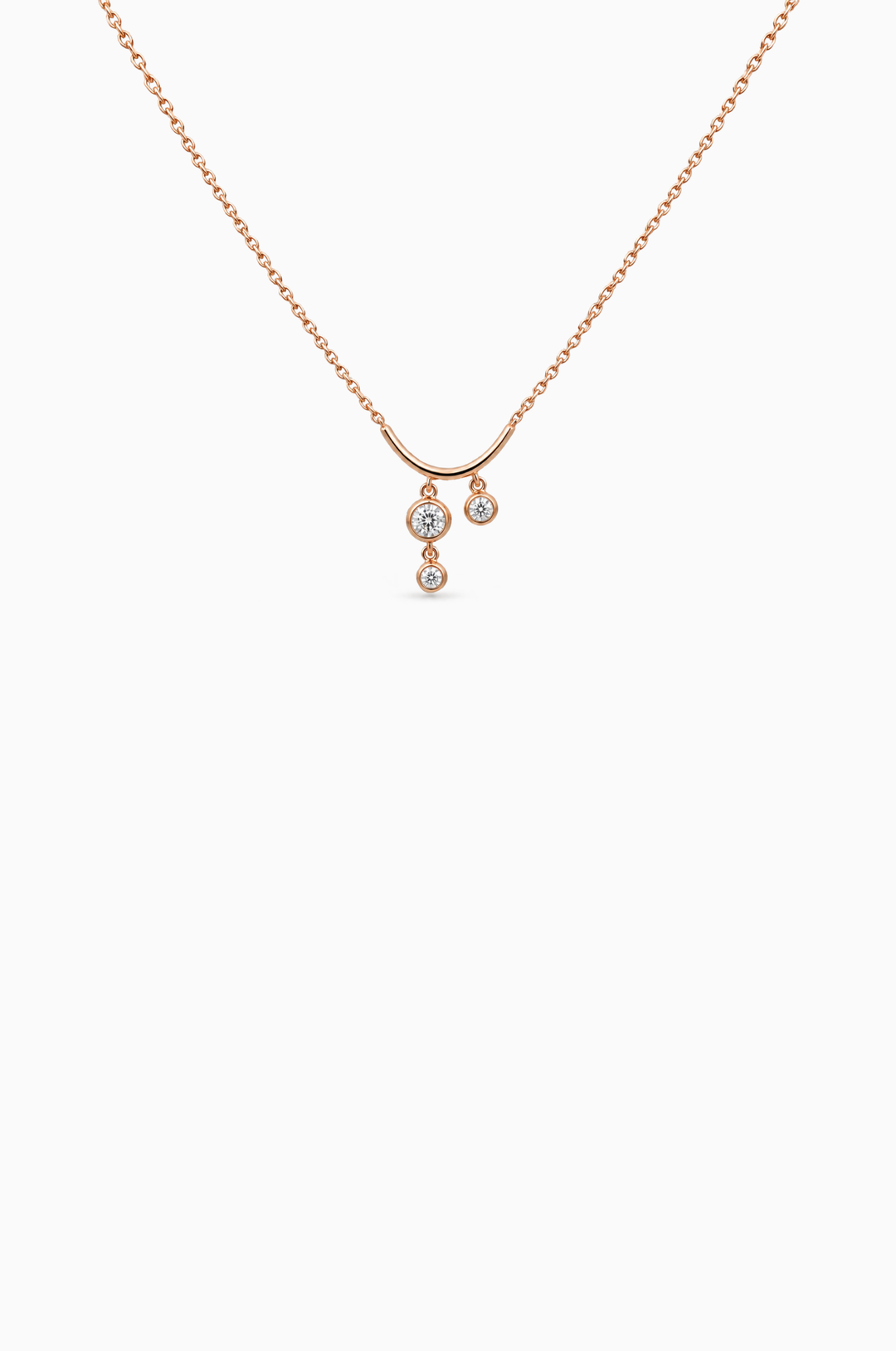 Pink Gold Necklace Pendants with Diamonds