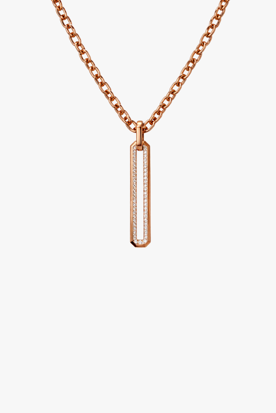 Colar em ouro rosa com diamantes