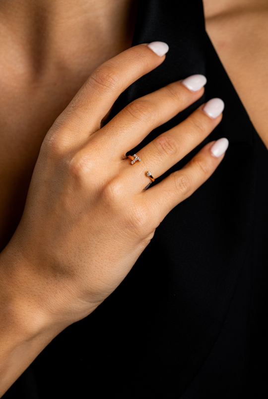 Anel de Ouro Letra T