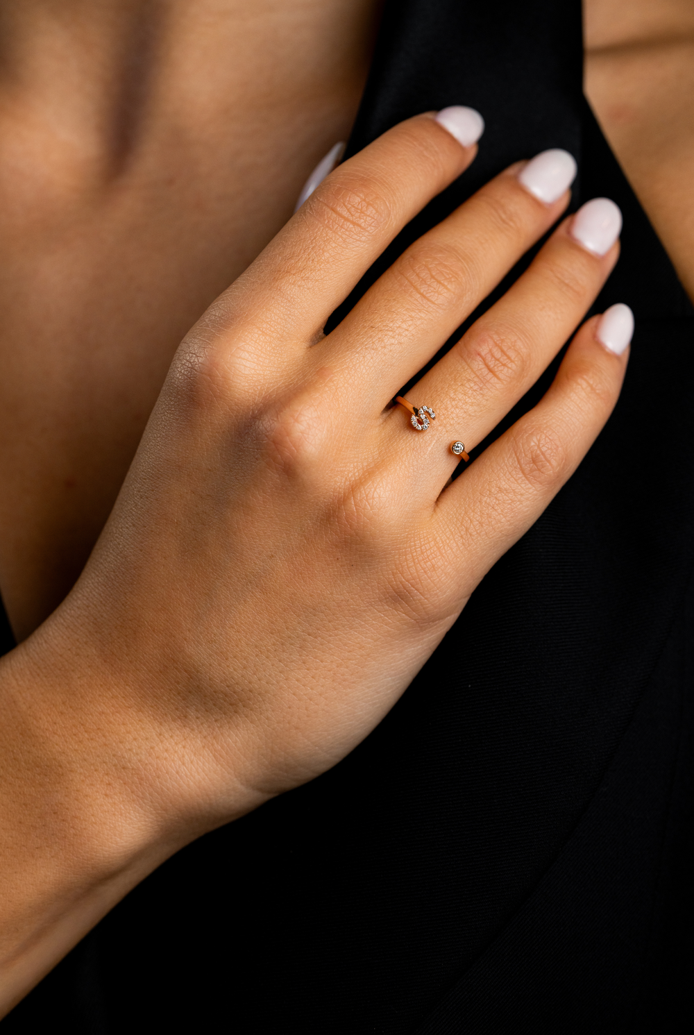 Anel em ouro letra S