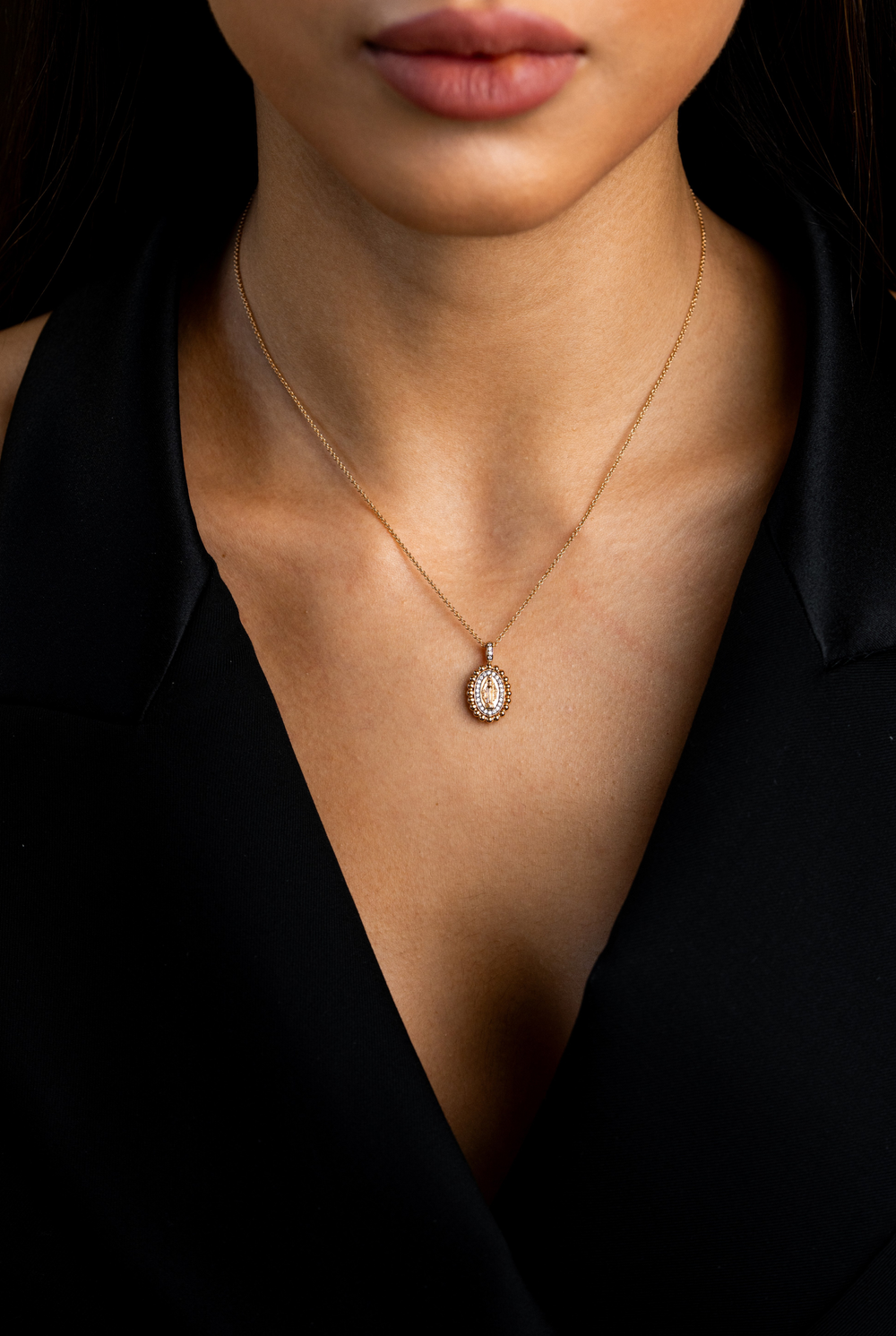 Colar Maria em Ouro Rosa com Diamantes