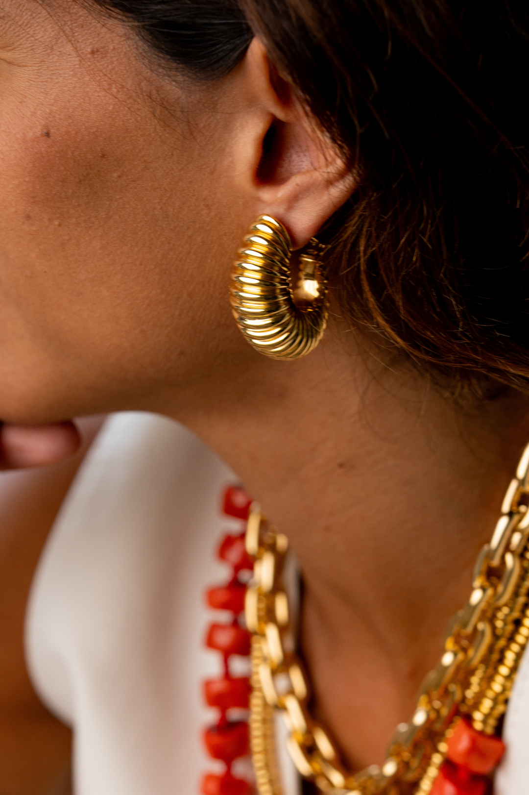 Argolas em ouro com textura II