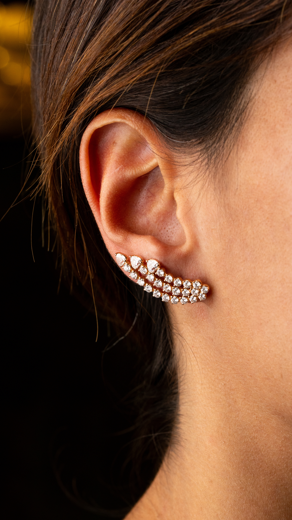 Pink Gold Earrings with Diamonds
