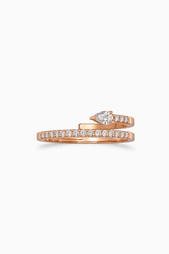 Pink Gold Sattelite Ring With Diamonds