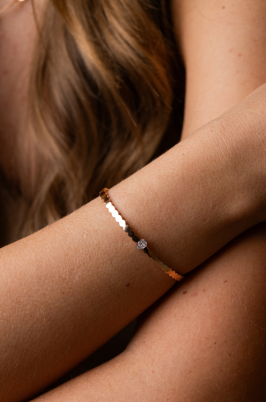 Pulseira em ouro rosa e diamantes