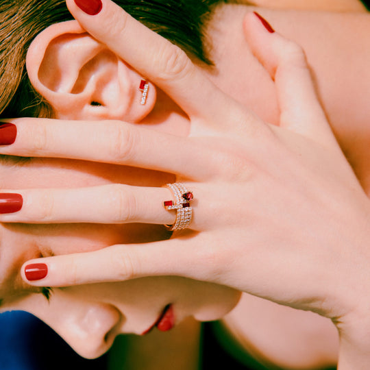 I am Red Band Earrings