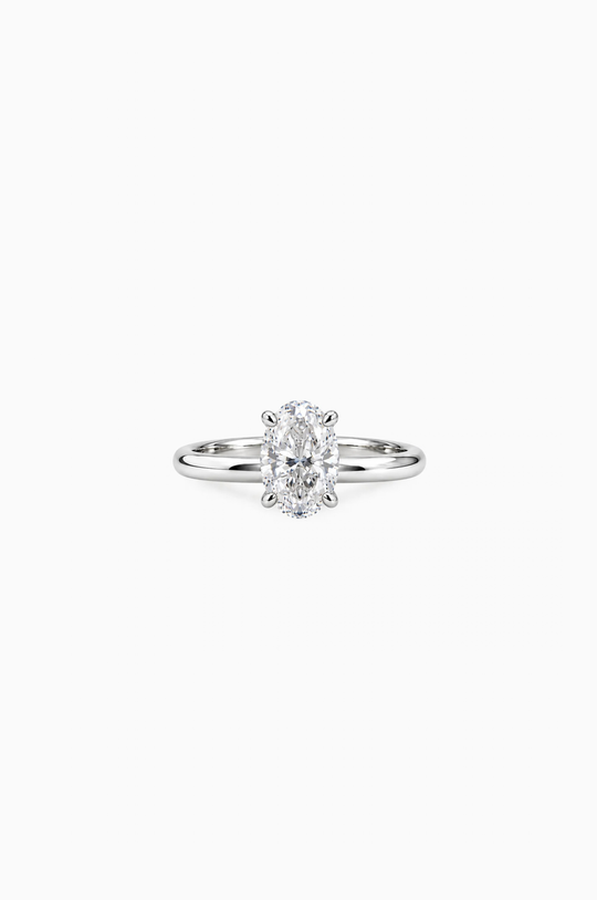White Gold Engagement Ring with Oval Diamond