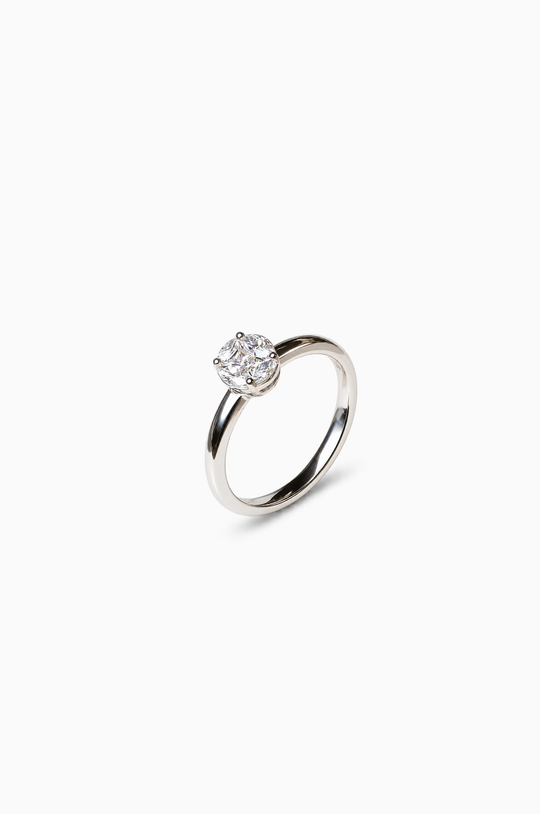 White Gold Engagement Ring with Diamonds