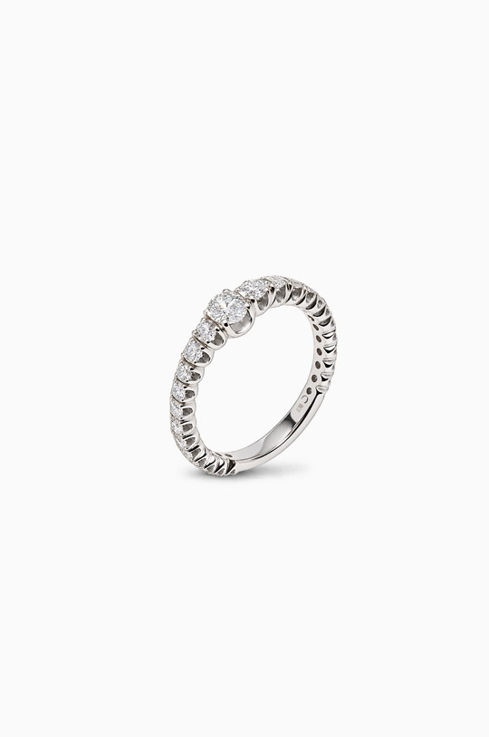 White Gold Engagement Ring with Diamonds