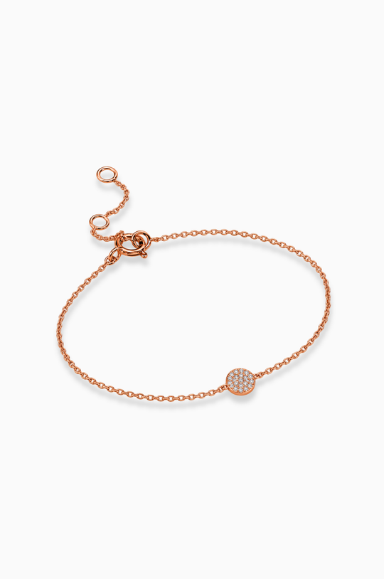 Pulseira de malha em ouro rosa com diamantes