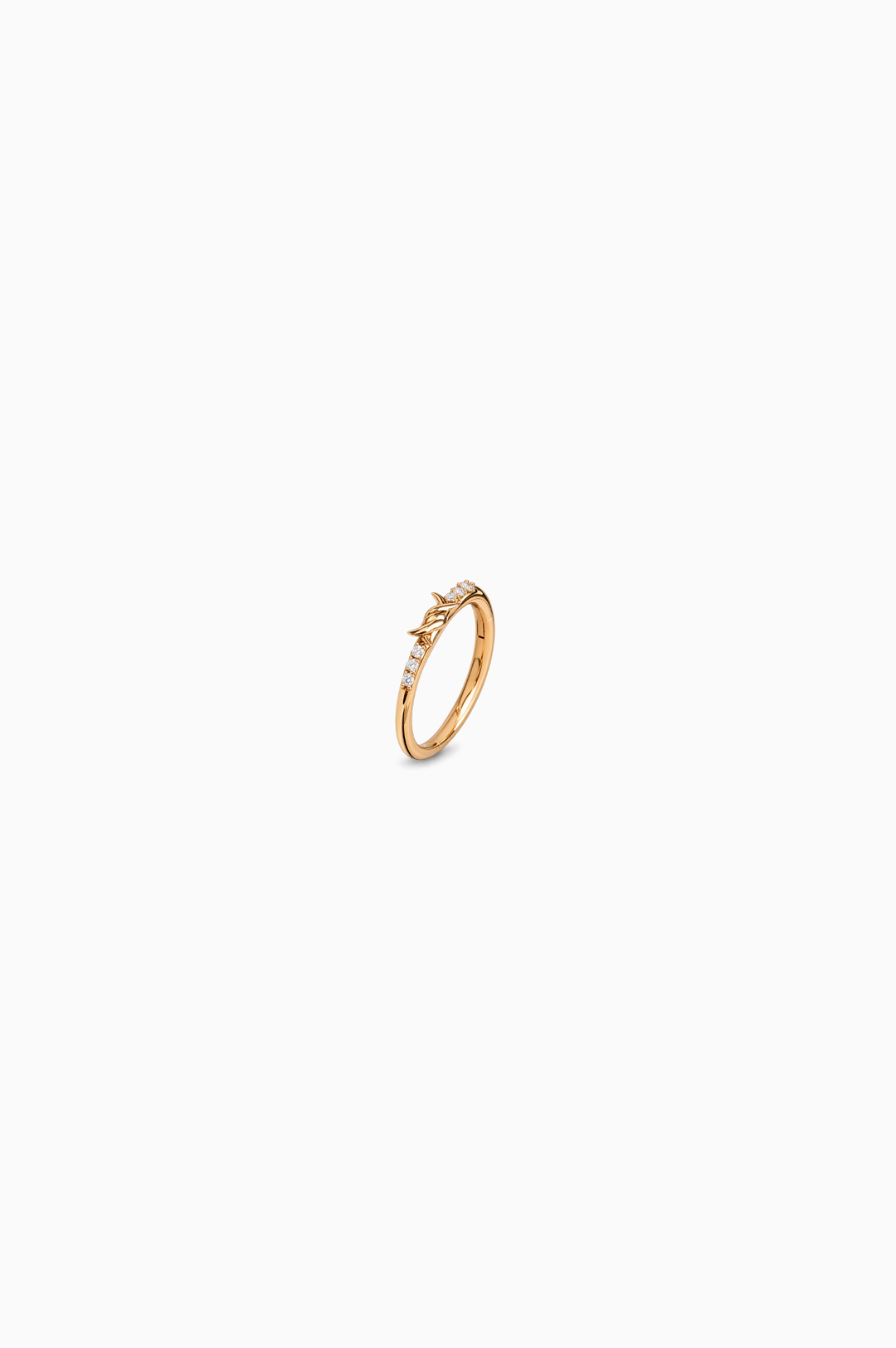 Pink Gold Hoop Piercing With Diamonds