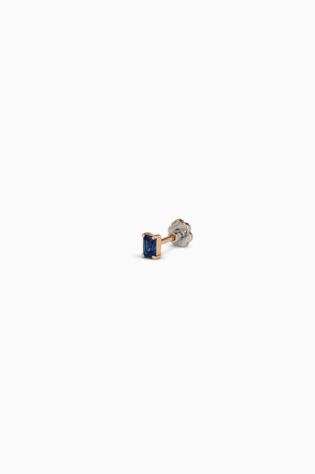 Square Piercing With Yellow Gold and Sapphire