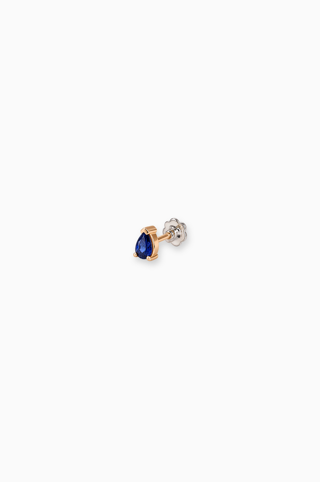Yellow Gold and Sapphire Teardrop Piercing