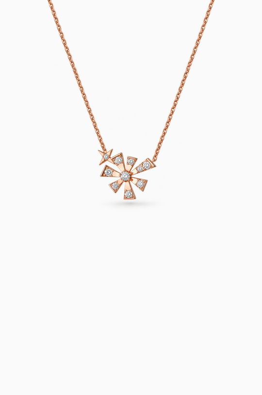 Luzia Pink Gold Necklace with Diamonds