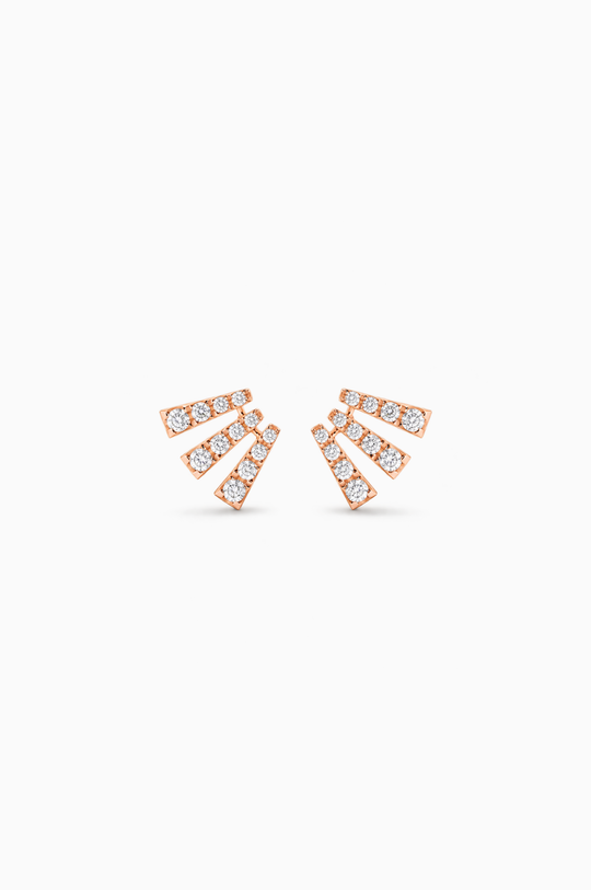 Pink Gold Smoky Club S Earrings with Diamonds