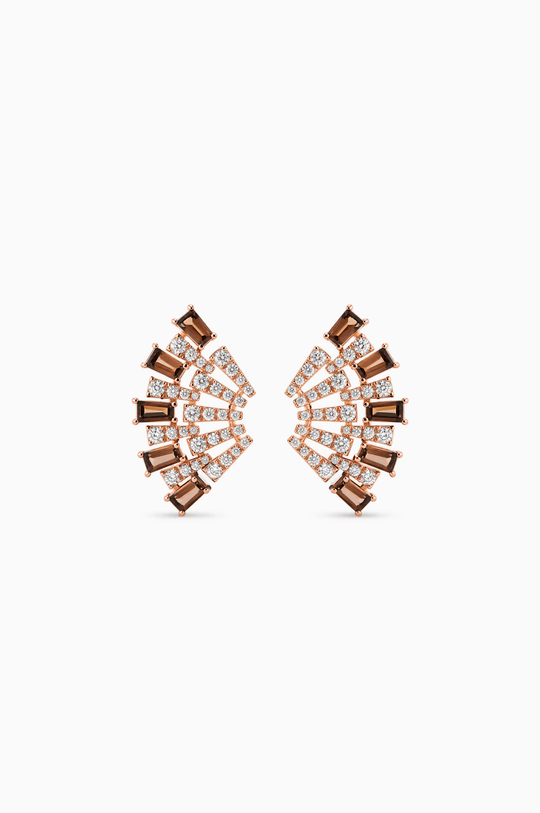 Smoky Club L Quartz Earrings
