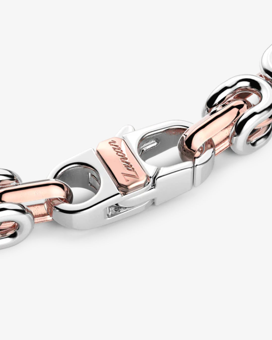 Silver and rose gold chain men’s bracelet