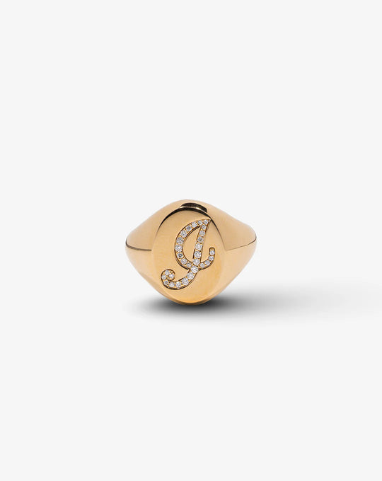 Letter I Gold Ring