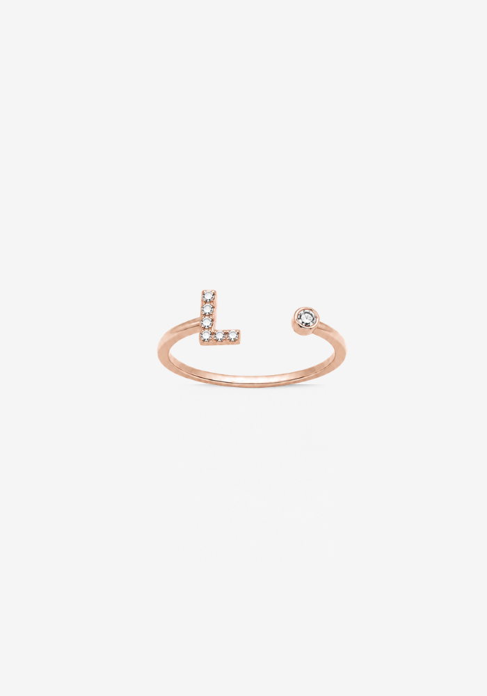Letter L Gold Ring