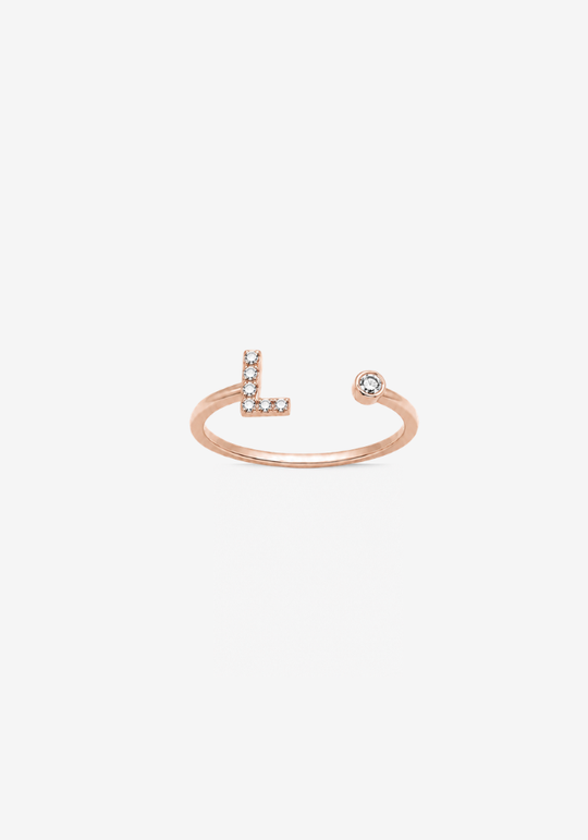 Letter L Gold Ring