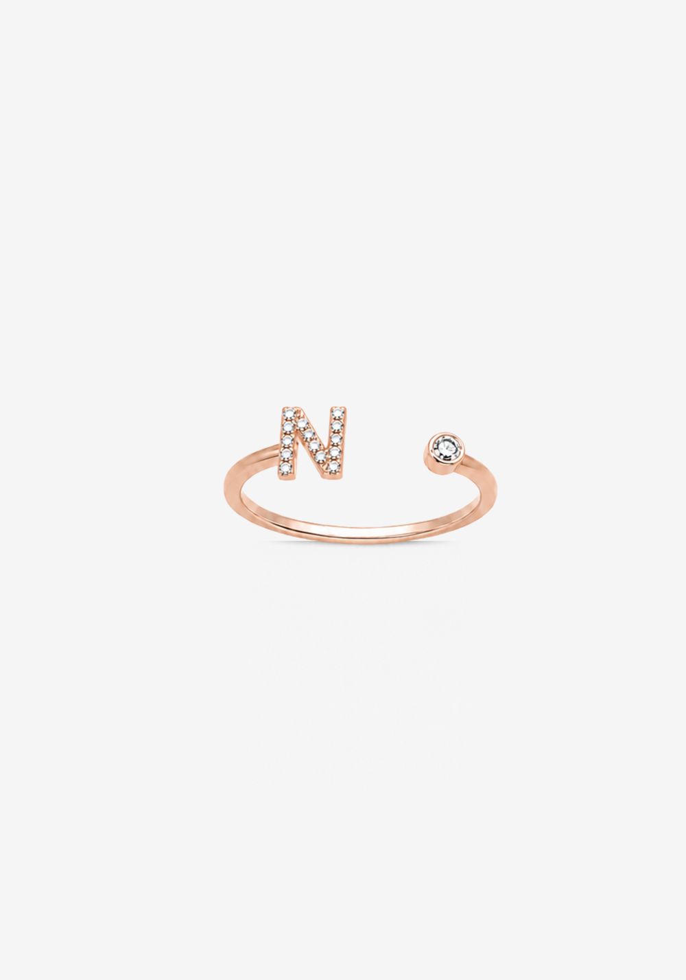 Letter N Gold Ring