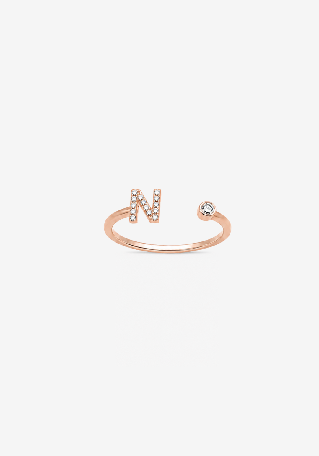 Letter N Gold Ring