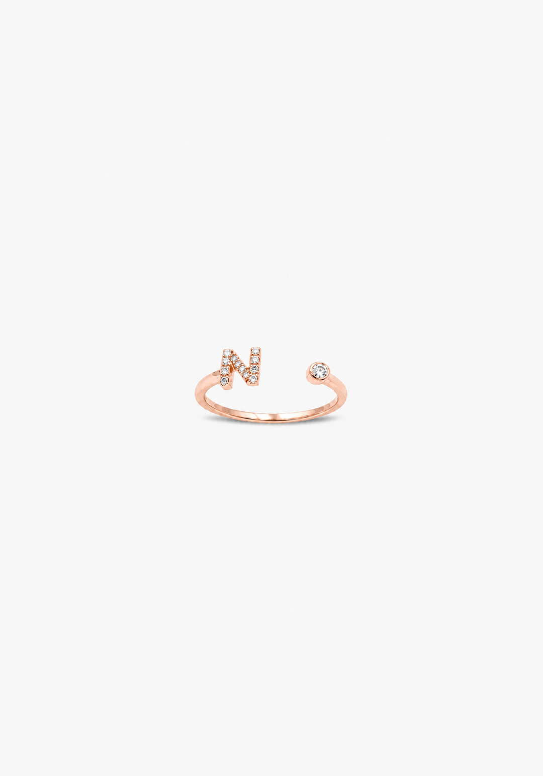 Letter N Gold Ring